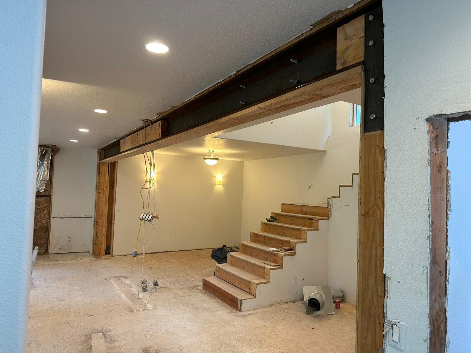 1,500 lb steel beam install — Lake Oswego, OR