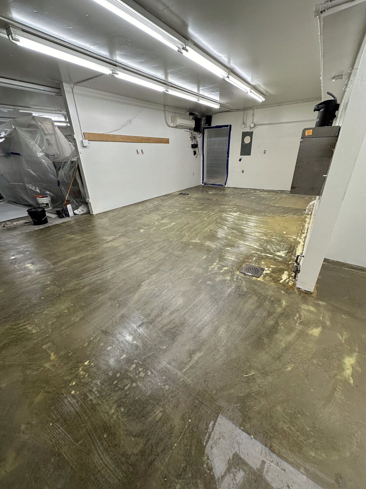 Vinyl floor install in progress — bakery, Castle Rock, WA